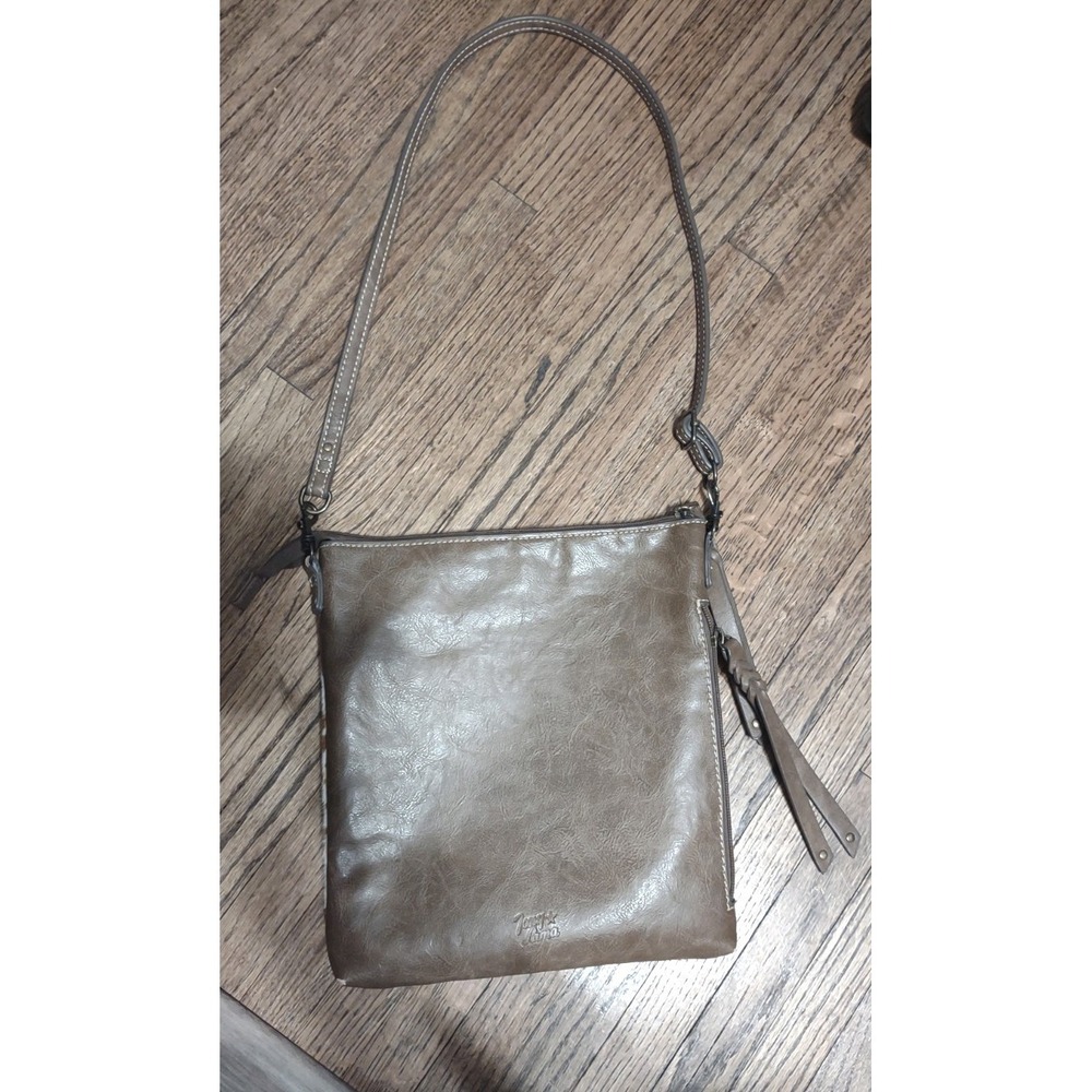 Tony Lama Crossbody Bag Genuine Hair On Hide Leather Western Tooled Boho Purse - Picture 7 of 9